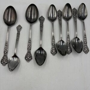 Lot of 9 Versailles by MSI Stainless Japan Oval Soup Spoons 3 Sizes